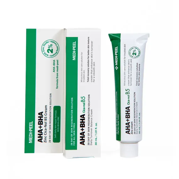 Крем для проблемної шкіри з цинком і кислотами Medi-Peel AHA BHA Zinc Cica-Nol B5 Cream 30ml Крем для проблемної шкіри з цинком і кислотами Medi-Peel AHA BHA Zinc Cica-Nol B5 Cream 30ml