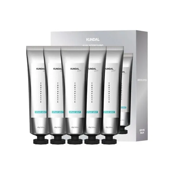 Зубная паста отбеливающая Kundal Pure Refreshing Whitening Toothpaste Spear Mint 150g*5 (набор 5шт)