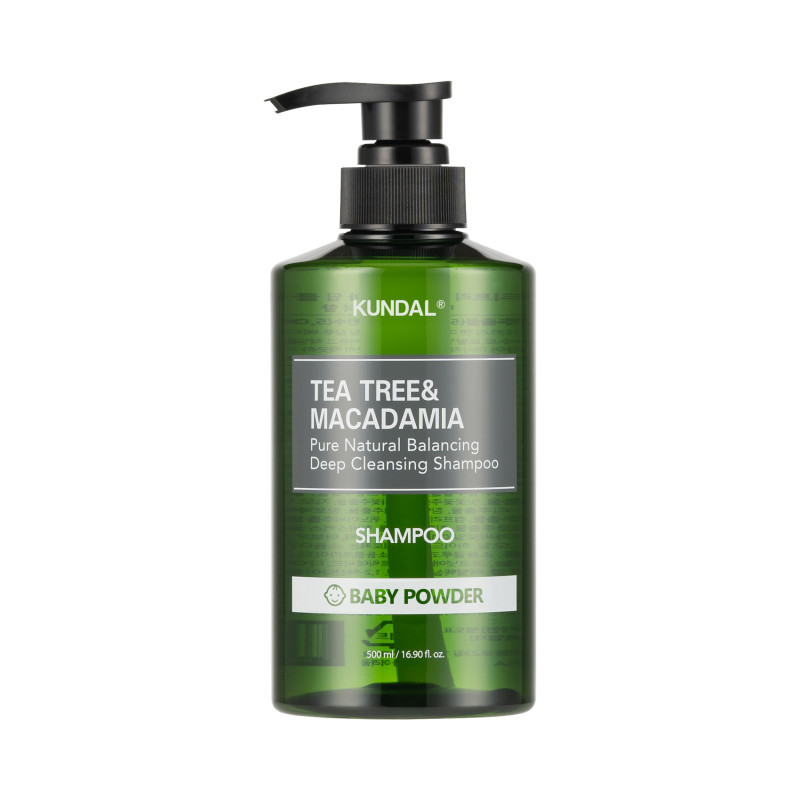 Шампунь балансуючий "Дитяча Присипка" Kundal Tea Tree & Macadamia Deep Cleansing Shampoo Baby Powder 500ml