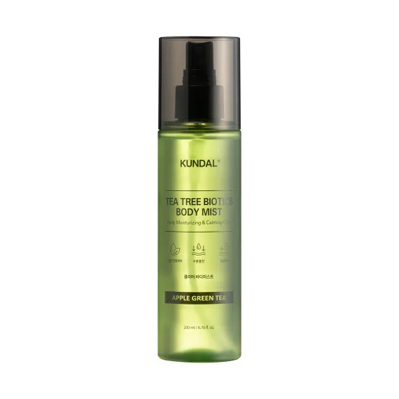Спрей для тіла проти акне "Яблуко & Зелений Чай" Kundal Tea Tree & Biotics Body Mist Apple Green Tea 200ml Спрей для тіла проти акне "Яблуко & Зелений Чай" Kundal Tea Tree & Biotics Body Mist Apple Green Tea 200ml