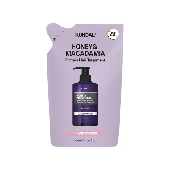 Рефіл кондиціонеру Kundal Honey & Macadamia Protein Treatment Refill Pack Baby Powder 400ml