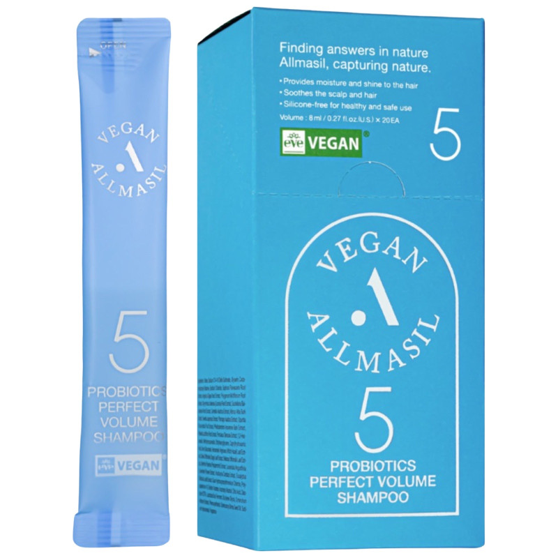 Шампунь для об'єму волосся Allmasil 5 Probiotics Perfect Volume Shampoo Stick Pouch 8ml*20ea (пачка)