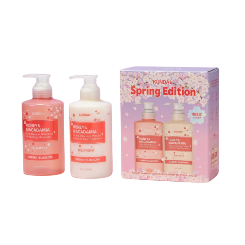 Набор средств по уходу за волосами Kundal Gift Edition Cherry Blossom Set 500ml+500ml Набор средств по уходу за волосами Kundal Gift Edition Cherry Blossom Set 500ml+500ml