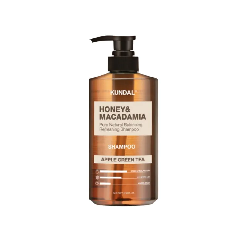 Шампунь восстанавливающий "Яблоко и Зелёный Чай" Kundal Honey & Macadamia Nature Shampoo Apple Green Tea 500ml 