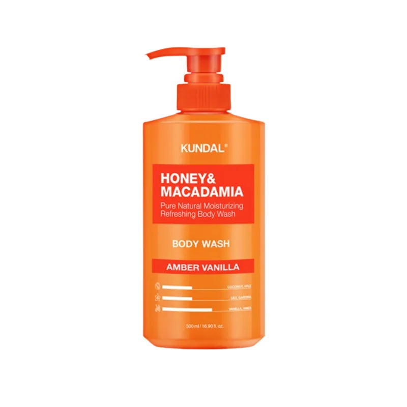 Гель для душа "Амбра Ваниль" Kundal Honey & Macadamia Body Wash Amber Vanilla 500ml 