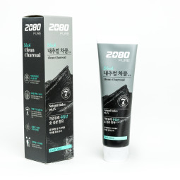 Зубная паста отбеливающая с углём 2080 Pure Black Clean Charcoal Fresh Mint Toothpaste 120g