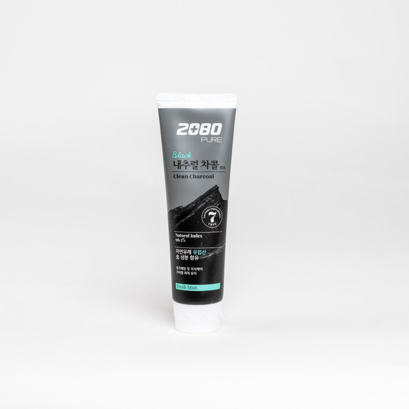 Зубна паста відбілююча з вугіллям 2080 Pure Black Clean Charcoal Fresh Mint Toothpaste 120g