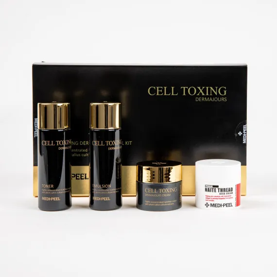 Набір антивіковий для обличчя та шиї Medi-Peel Cell Toxing Dermajours Trial Kit 30ml*2+10g*2 Набір антивіковий для обличчя та шиї Medi-Peel Cell Toxing Dermajours Trial Kit 30ml*2+10g*2